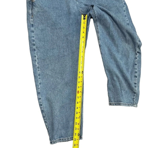 Zara 90’s Vintage Style Paper Bag Carrot Leg Ankle Jeans Size 10 - Picture 7 of 13